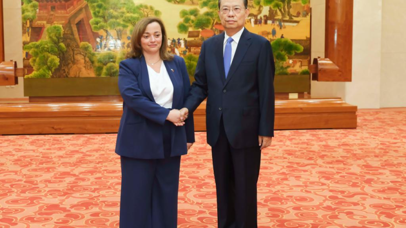 Mais alto legislador chinês reúne-se com presidente da Câmara dos Deputados argentina