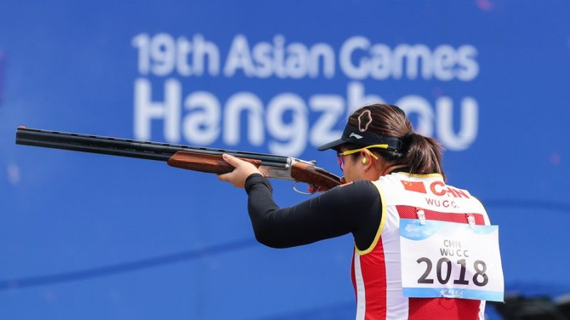 Atiradoras chinesas quebram recorde mundial em evento por equipes de trap feminino nos Jogos Asiáticos de Hangzhou