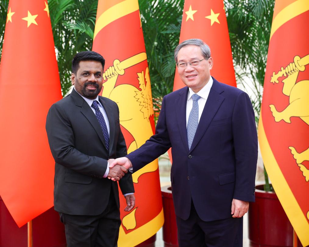 Primeiro-ministro chinês se encontra com presidente do Sri Lanka