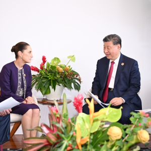 Xi Jinping se reúne com presidente mexicana na cúpula do G20 no Rio de Janeiro