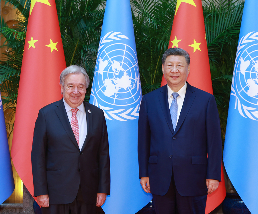 Xi Jinping se encontra com secretário-geral da ONU em Shanghai