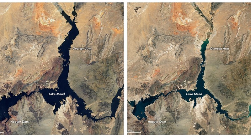 Fotos da NASA mostram piora de seca extrema no oeste dos EUA