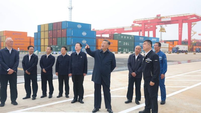 Xi inspeciona Rizhao, na Província de Shandong, no leste da China