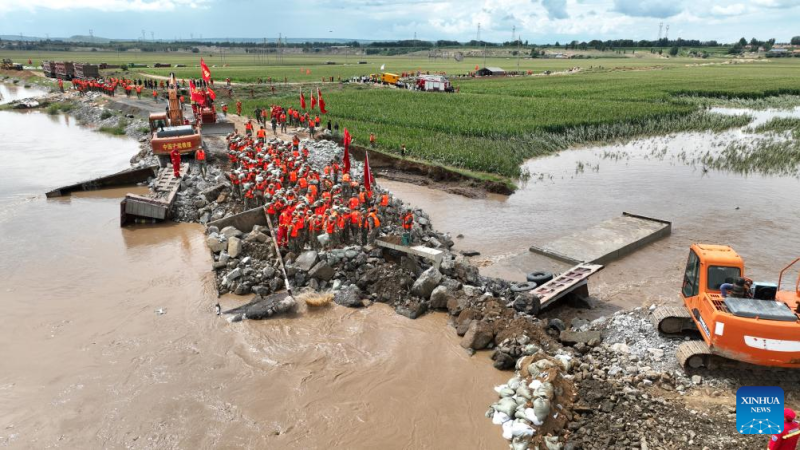 Selado rompimento de dique na Mongólia Interior, norte da China