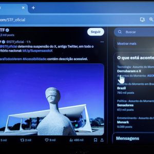 Plenário do Supremo Tribunal Federal do Brasil analisará suspensão da rede social X no país
