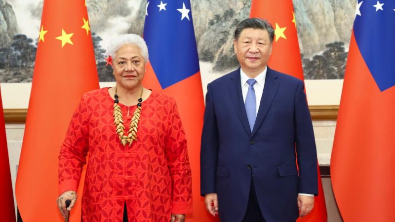 Xi reúne-se com o primeiro-ministro de Samoa, dizendo que a China prioriza o empoderamento dos países insulares do Pacífico para abordar as mudanças climáticas