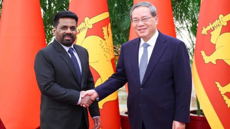 Primeiro-ministro chinês se encontra com presidente do Sri Lanka