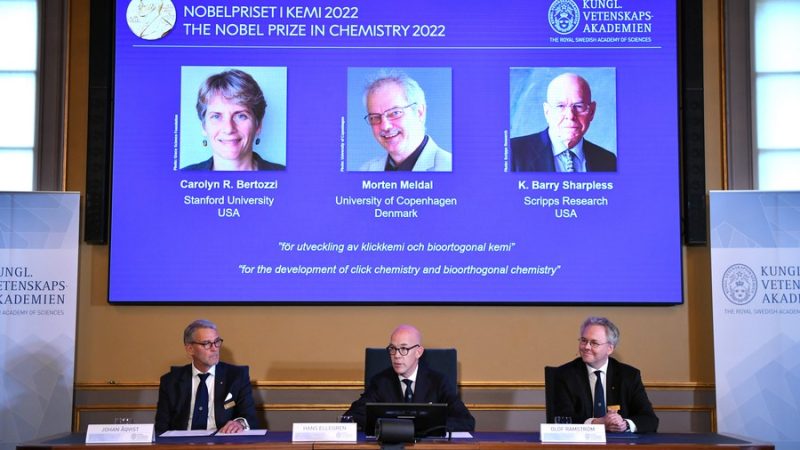 Três cientistas dividem Prêmio Nobel de Química de 2022