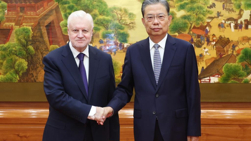 Chefe do Legislativo chinês se reúne com delegação do partido russo