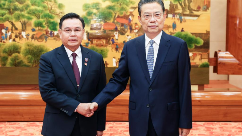 Chefe do Legislativo chinês realiza conversações com presidente da Assembleia Nacional do Laos