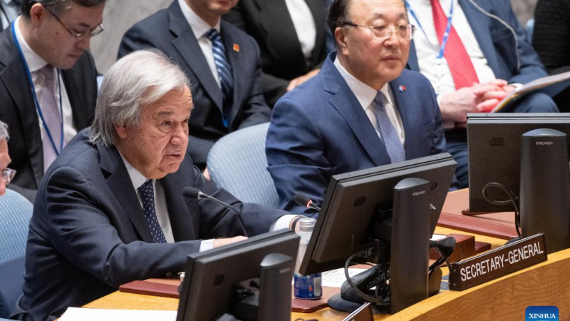 Chefe da ONU destaca o desenvolvimento como caminho para a esperança no CSNU e agradece à China por organizar o debate