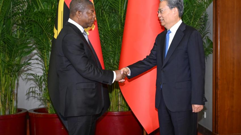 Chefe do Legislativo chinês reúne-se com presidente angolano