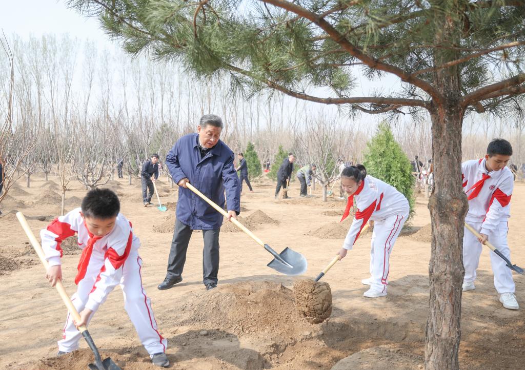 Xi planta árvores em Beijing e pede esforços de arborização em todo o país para uma Bela China 