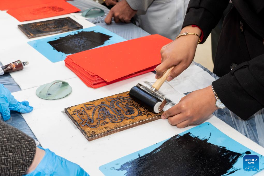 Pinturas do Ano Novo Chinês são exibidas em exposição no Nepal