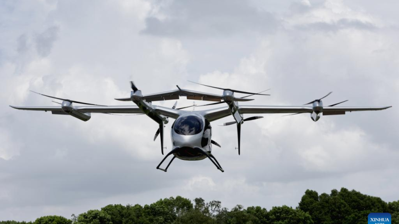 China entrega eVTOL elétrico de classe de tonelada domesticamente fabricado