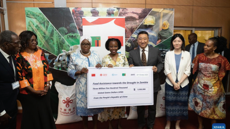 China doa 3,5 milhões de dólares para programa de ajuda alimentar na Zâmbia